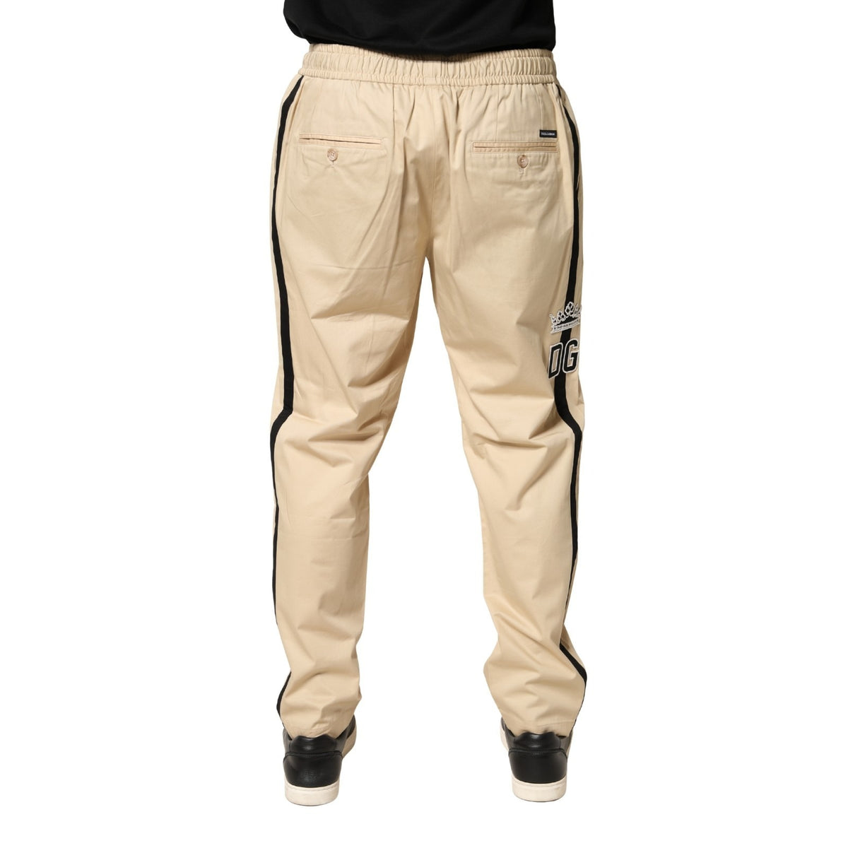 Dolce & Gabbana Beige Baumwolle Schmale Herren Jogginghose