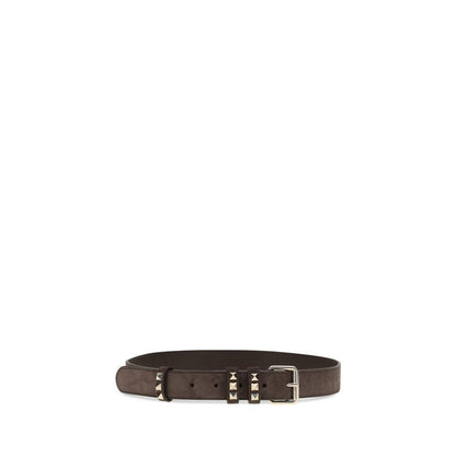Valentino Garavani Brown Suede Leather Regular Belt