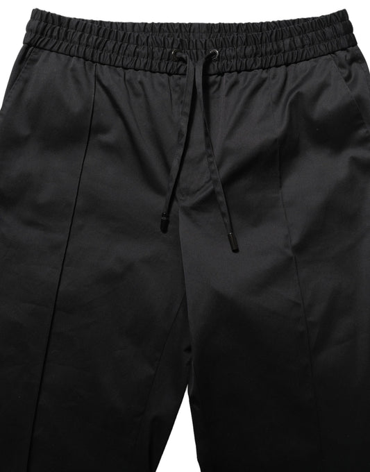 Dolce & Gabbana Black Drawstring Cotton Jogger Men Sweatpants Pants