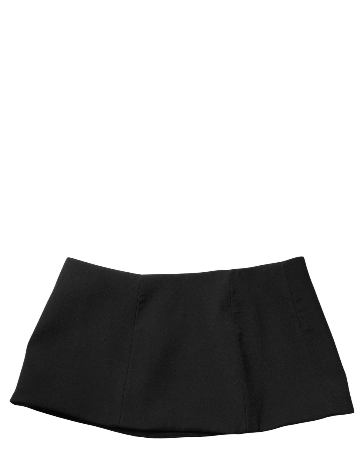 Dolce & Gabbana Schwarzer A-Linien Minirock aus Wolle mit niedriger Taille für Damen