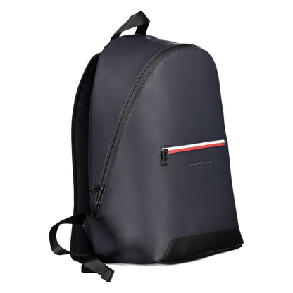 Tommy Hilfiger Blue Polyurethane Men's Backpack with Adjustable Straps