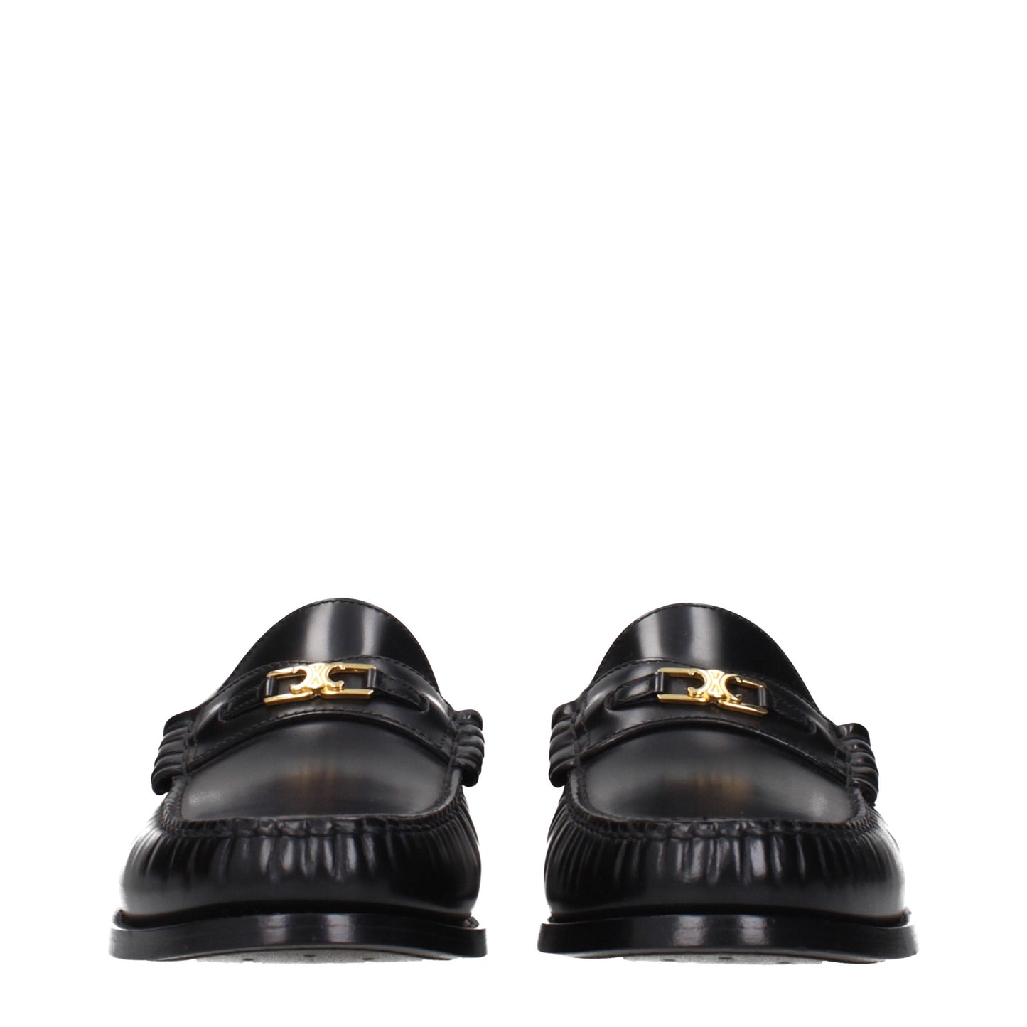 Celine Black Leather Slip-On Loafers