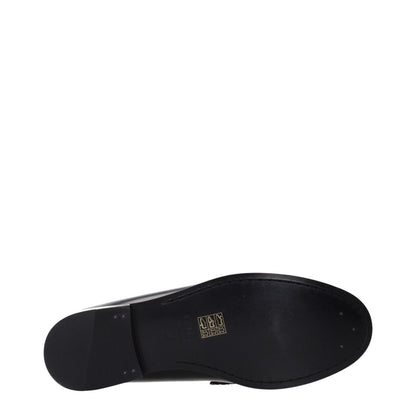 Celine Black Leather Slip-On Loafers
