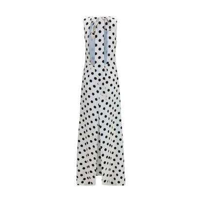 SA SU PHI White Silk Long Dress
