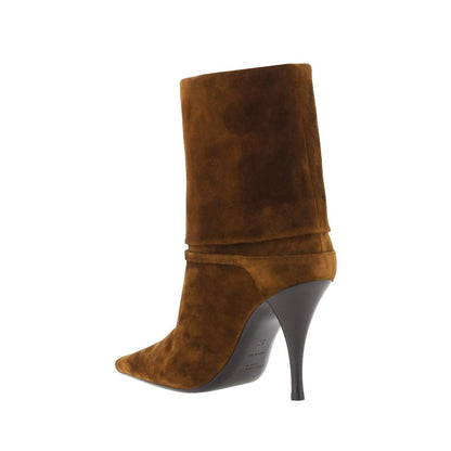 Saint Laurent Brown Calf Leather Bos Taurus Ankle Boots