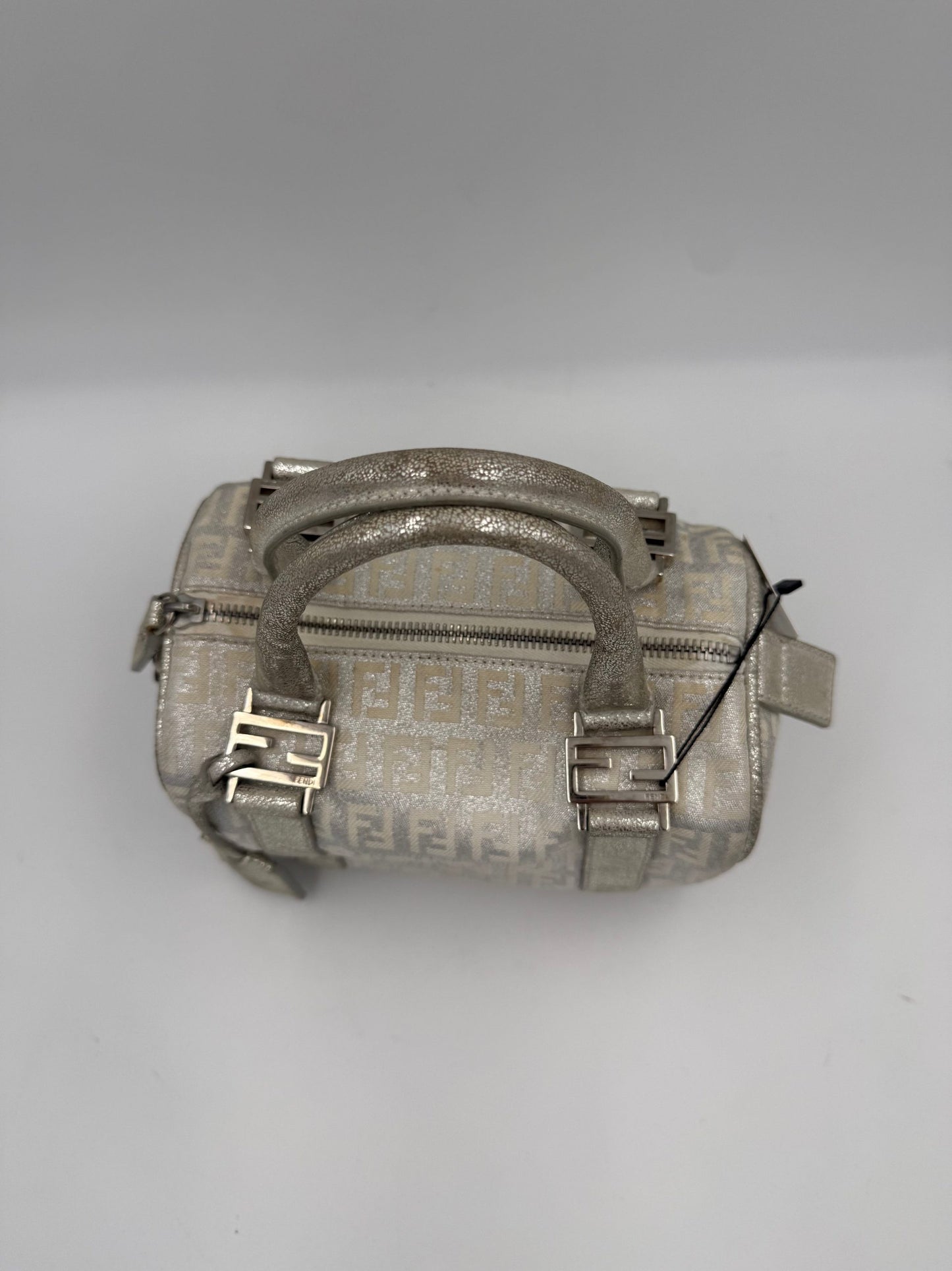 Fendi FENDI Mini Bauletto FF Zucchino Laminated Handbag