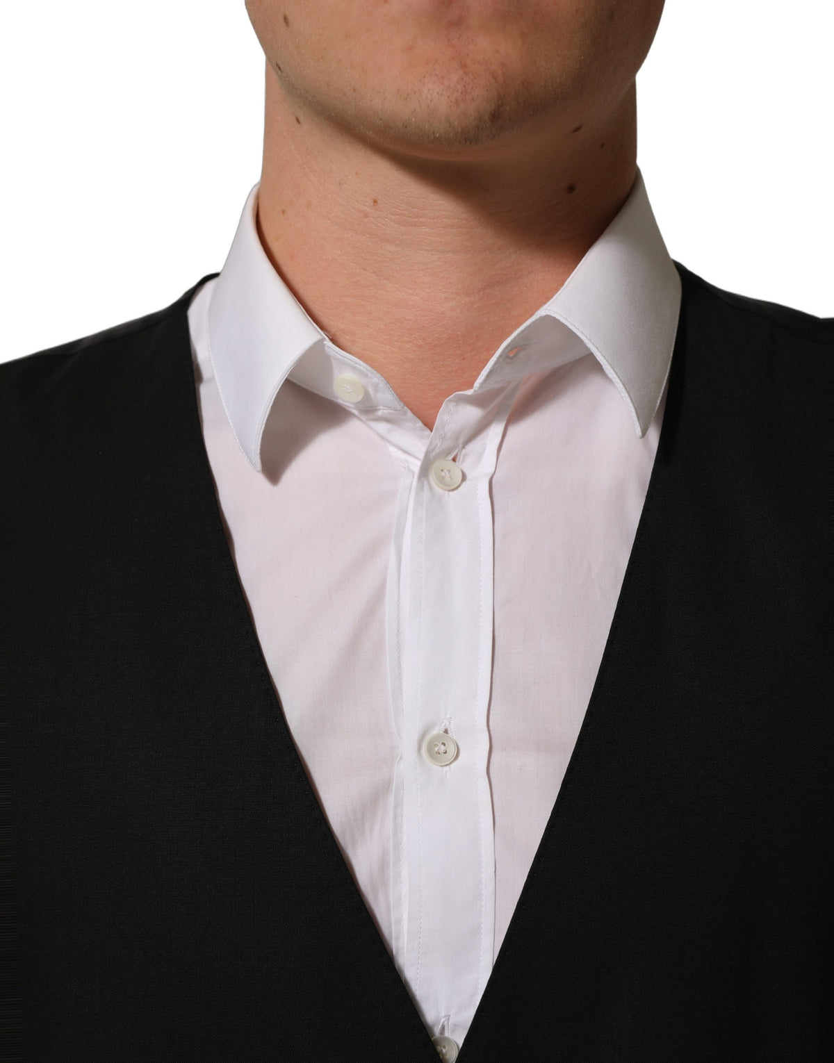 Dolce & Gabbana Schwarze Weste aus Wolle mit Stretchanteil