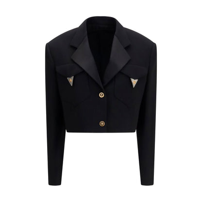 Versace Black Wool Oves Aries Blazer