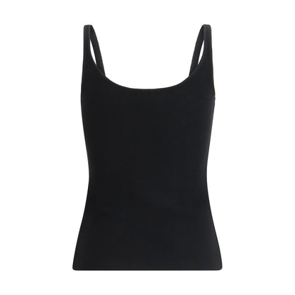 Off-White Black Cotton Sleeveles T-Shirt