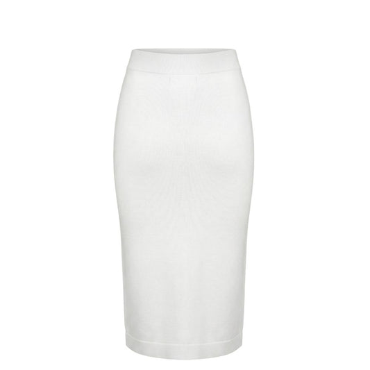 Malo White Cotton Women Skirt
