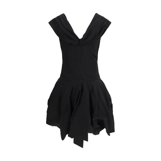 Magda Butrym Black Cotton Cocktail Dress