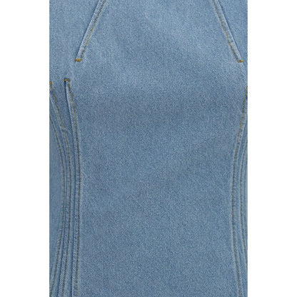Magda Butrym Blue Cotton Casual Dress