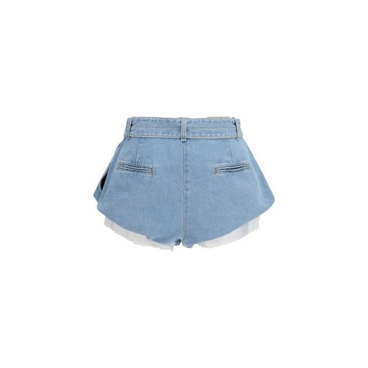 Magda Butrym Blue Cotton Bermuda Shorts