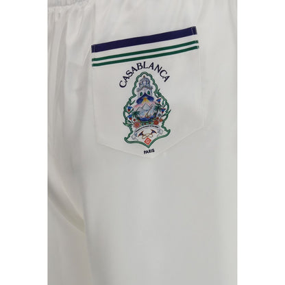 Casablanca White Silk Bermuda Shorts