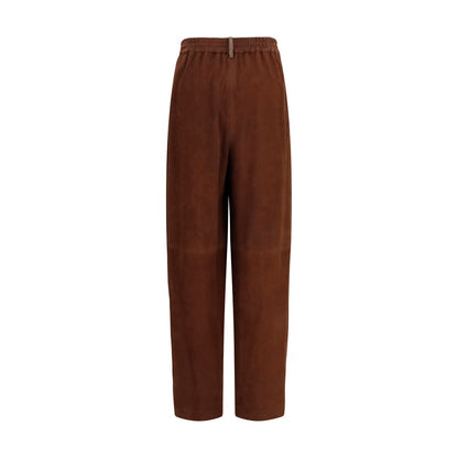 Fabiana Filippi Brown Leather Casual Pants