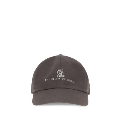 Brunello Cucinelli Brown Cotton Cap (Baseball Hat)