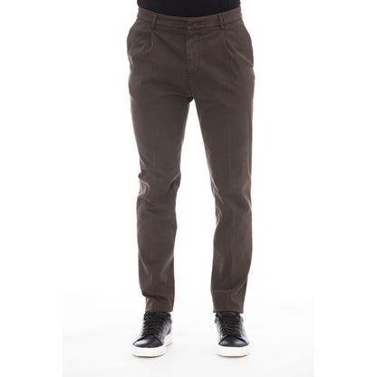 Peserico Brown Cotton Men Pant
