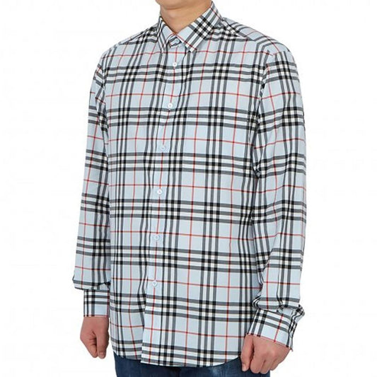 Burberry Blue Cotton Dress Shirt