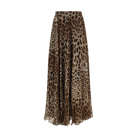 Dolce & Gabbana Beige Silk Long Skirt