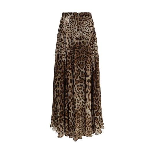 Dolce & Gabbana Beige Silk Long Skirt