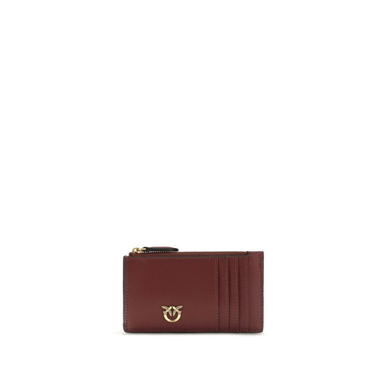 PINKO Bordeaux Calf Leather Bos Taurus Wallet