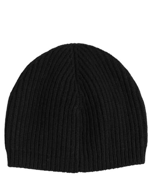 Dolce & Gabbana Men Black Wool Knitted Winter Beanie Capello One Size Hat