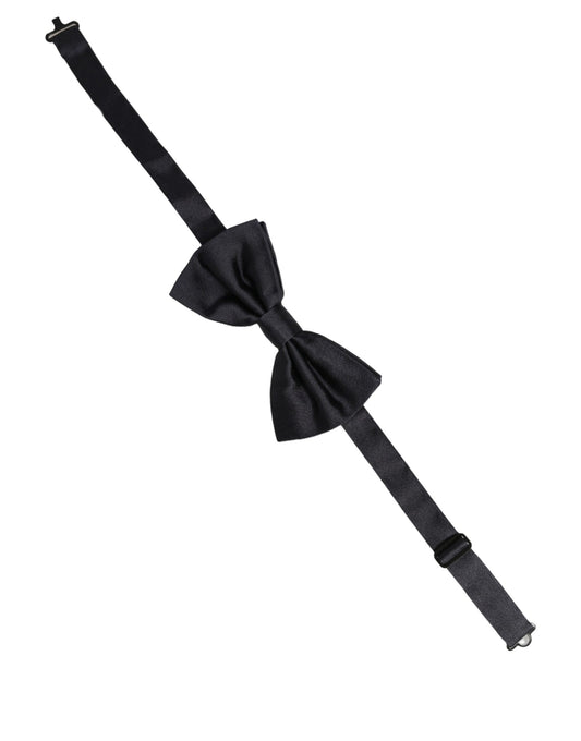 Dolce & Gabbana Men Black 100% Silk Adjustable Neck Papillon Bow Tie