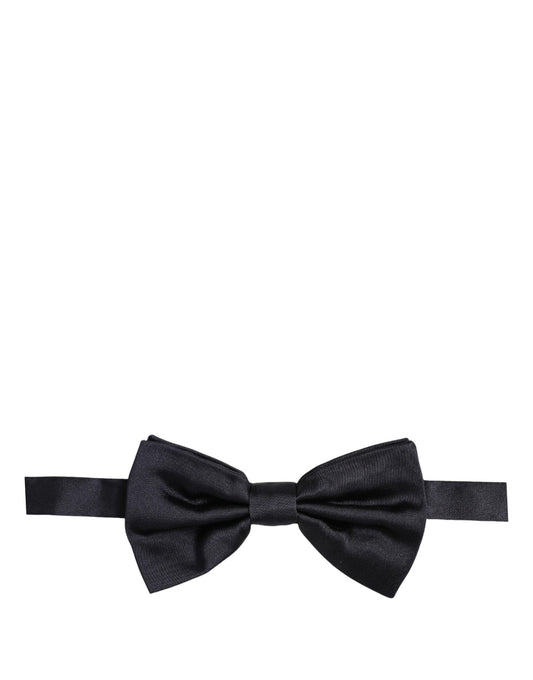 Dolce & Gabbana Men Black 100% Silk Adjustable Neck Papillon Bow Tie