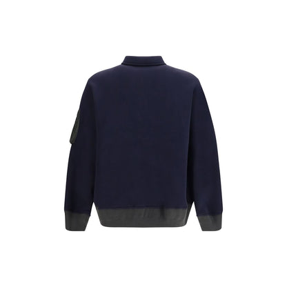 Sacai Blue Cotton Polo Shirt