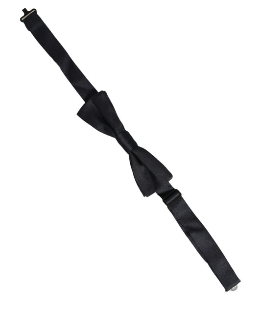 Dolce & Gabbana Men Black 100% Silk Adjustable Neck Papillon Bow Tie
