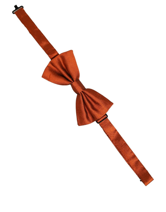 Dolce & Gabbana Men Orange 100% SIlk Adjustable Neck Papillon Bow Tie