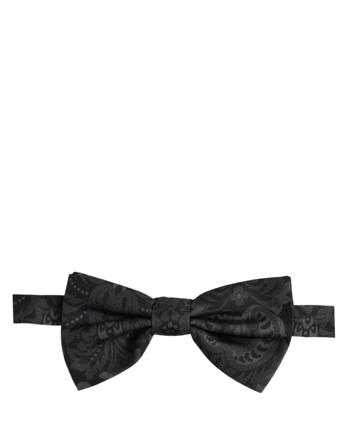 Dolce & Gabbana Herren Schwarze Paisley Seiden Verstellbare Neck Papillon Fliege