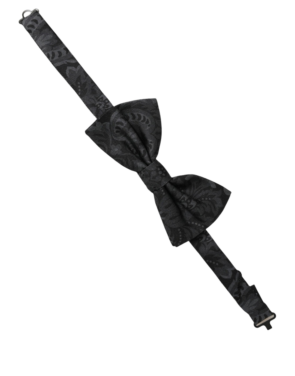 Dolce & Gabbana Herren Schwarze Paisley Seiden Verstellbare Neck Papillon Fliege
