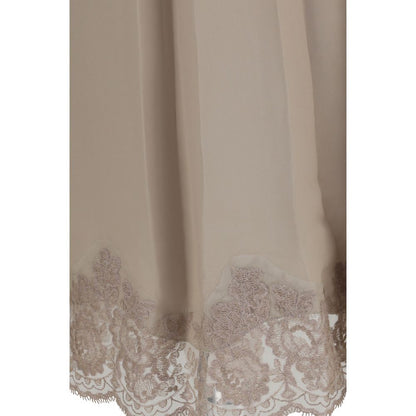 P.A.R.O.S.H. Beige Acetate Midi Skirt