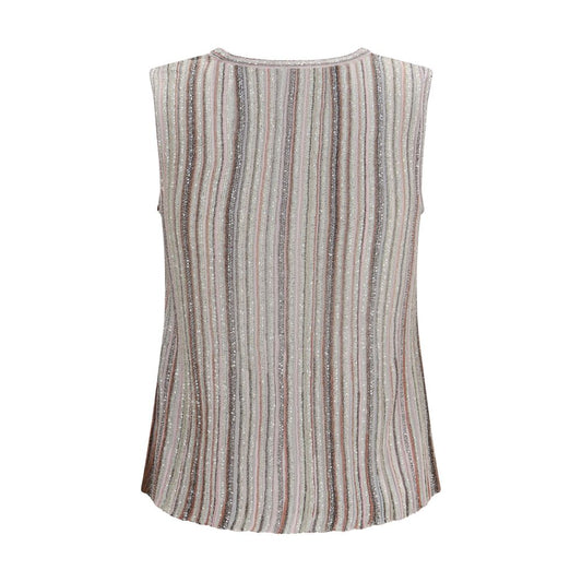 Missoni Multicolor Rayon Sleeveles T-Shirt