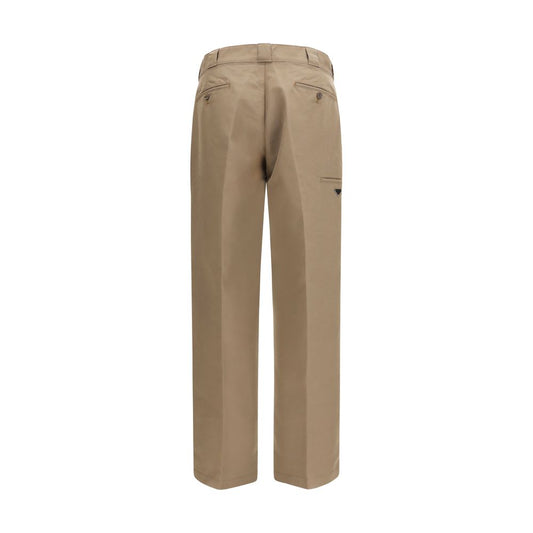 Prada Brown Cotton Casual Pants