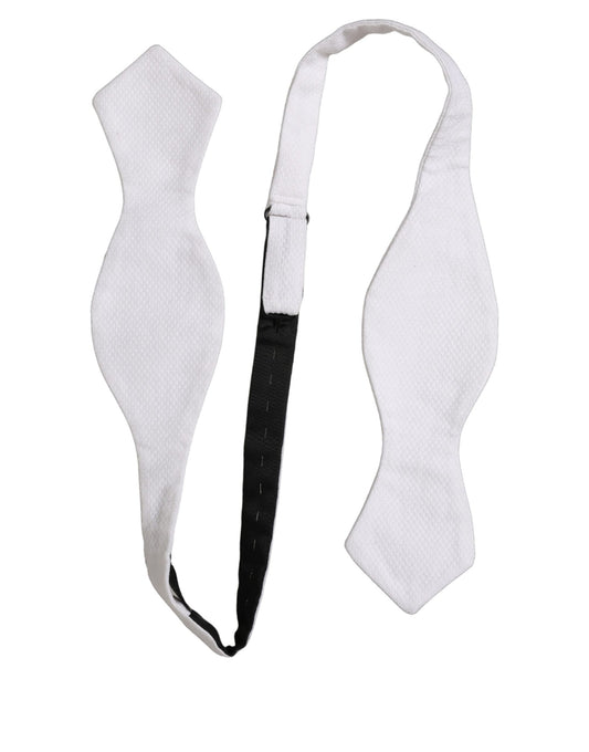 Dolce & Gabbana Men White 100% Silk Adjustable Neck Papillon Bow Tie