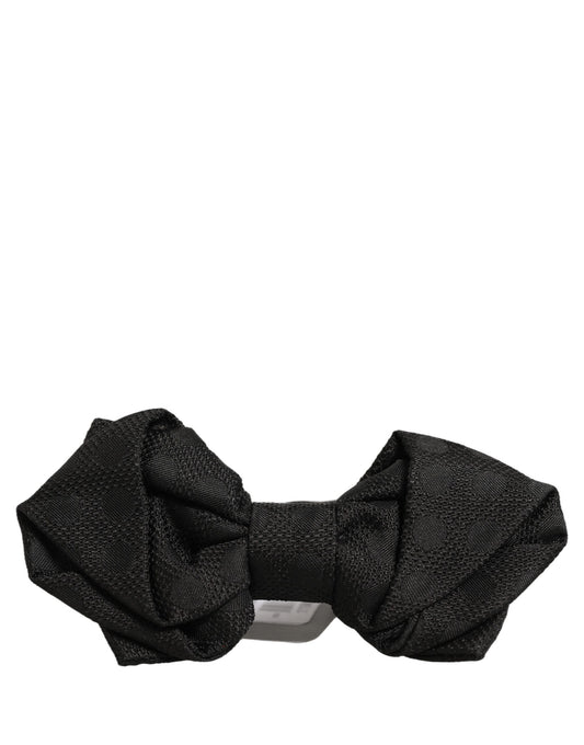 Dolce & Gabbana Men Black 100% Silk Adjustable Neck Papillon Bow Tie