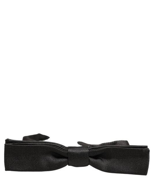 Dolce & Gabbana Men Black 100% Silk Adjustable Neck Papillon Bow Tie