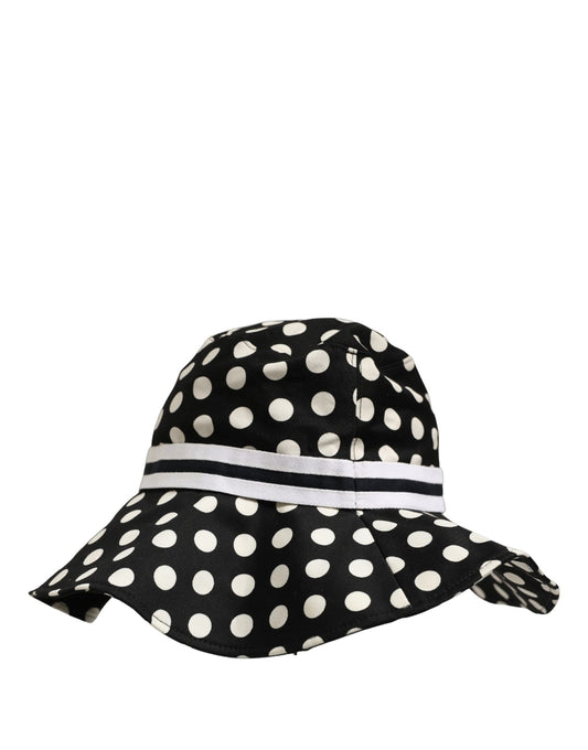 Dolce & Gabbana Black White Polka Dot Cotton Bucket Capello Hat