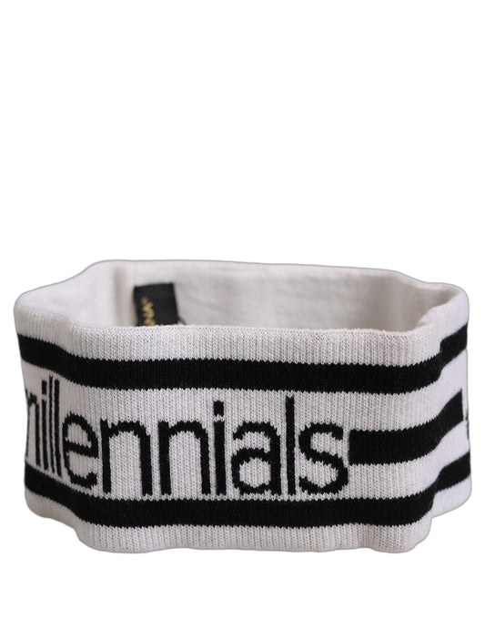 Dolce & Gabbana White Wool Knit #DGmillennials Head Band One Size Hat
