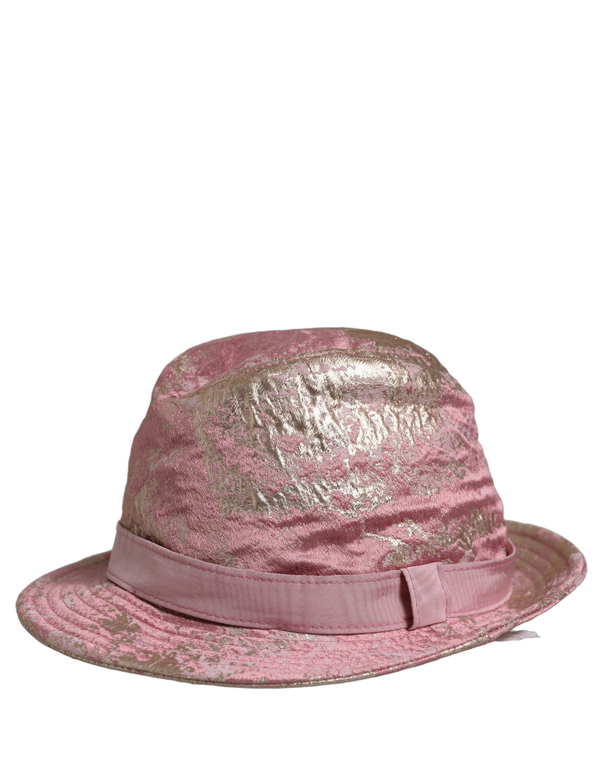 Dolce & Gabbana Rosa Metallic Jacquard-Muster Fischerhut