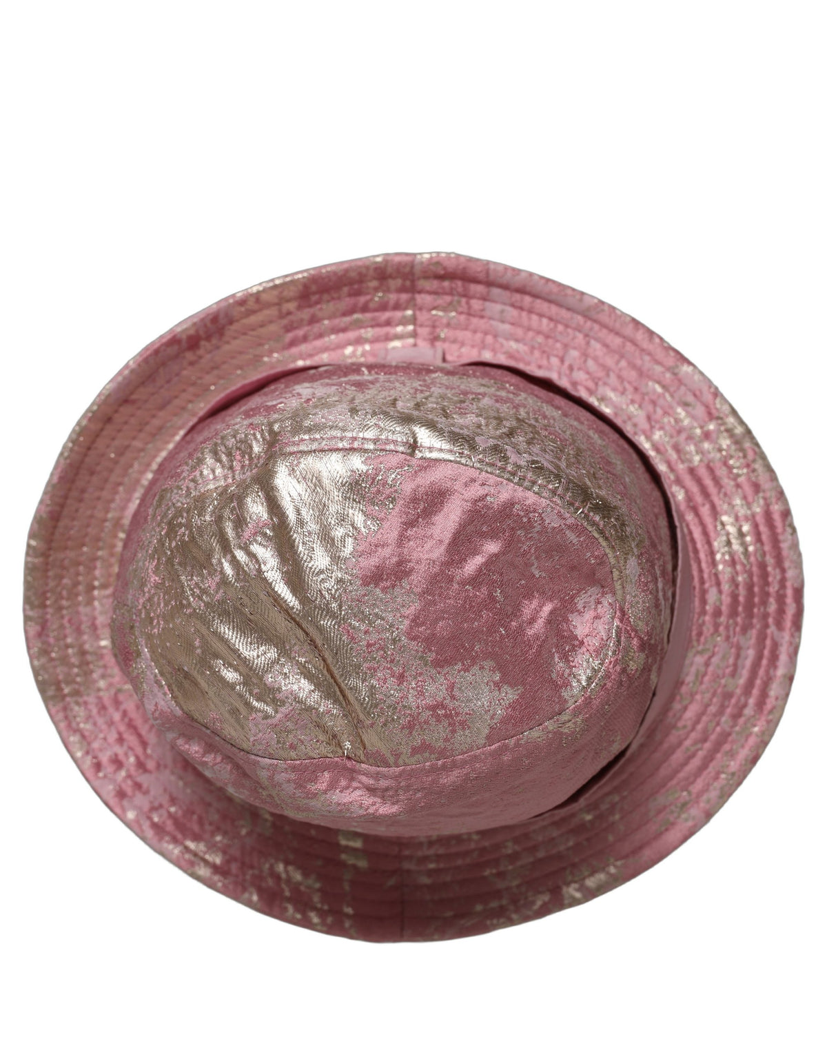 Dolce & Gabbana Rosa Metallic Jacquard-Muster Fischerhut