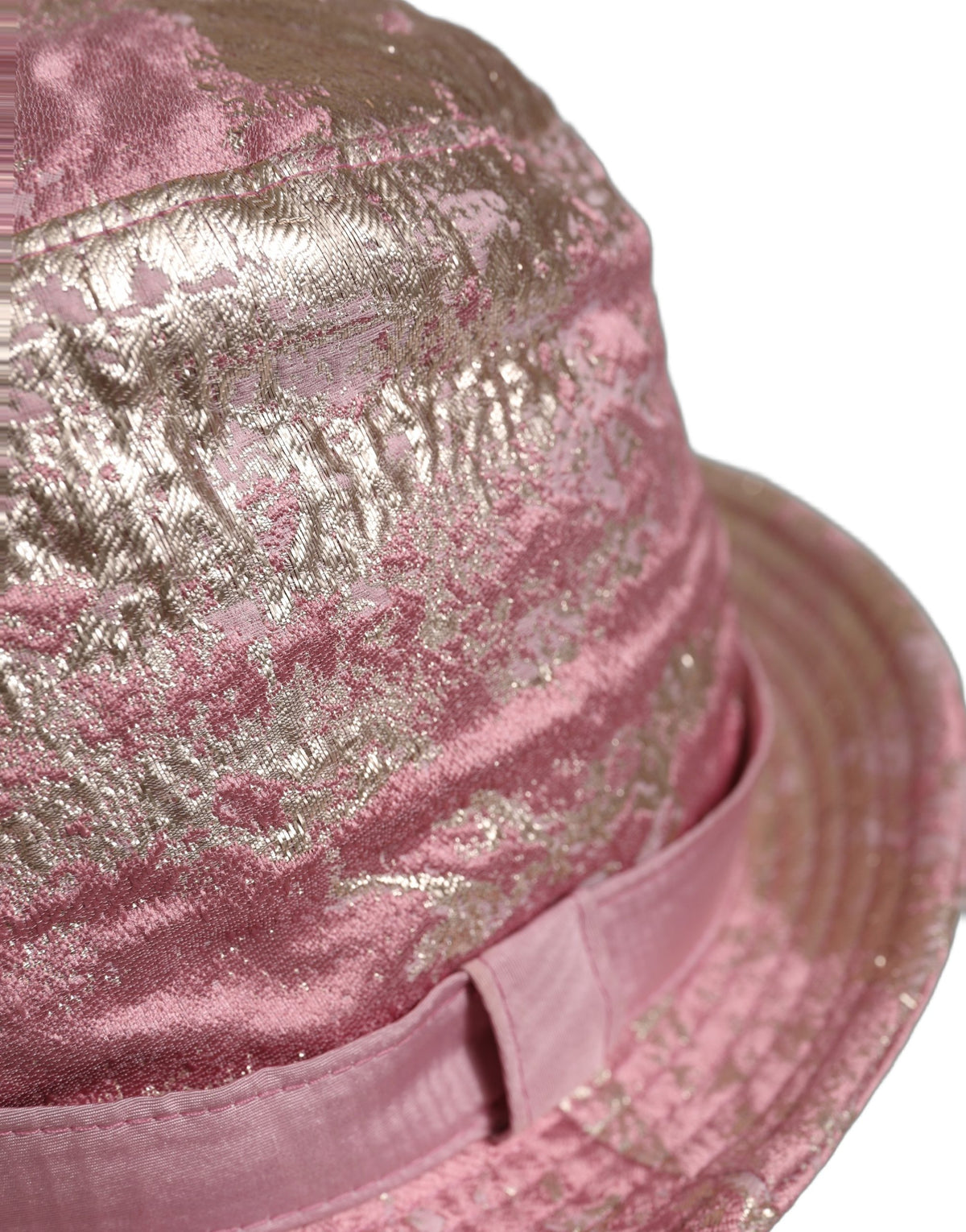 Dolce & Gabbana Rosa Metallic Jacquard-Muster Fischerhut