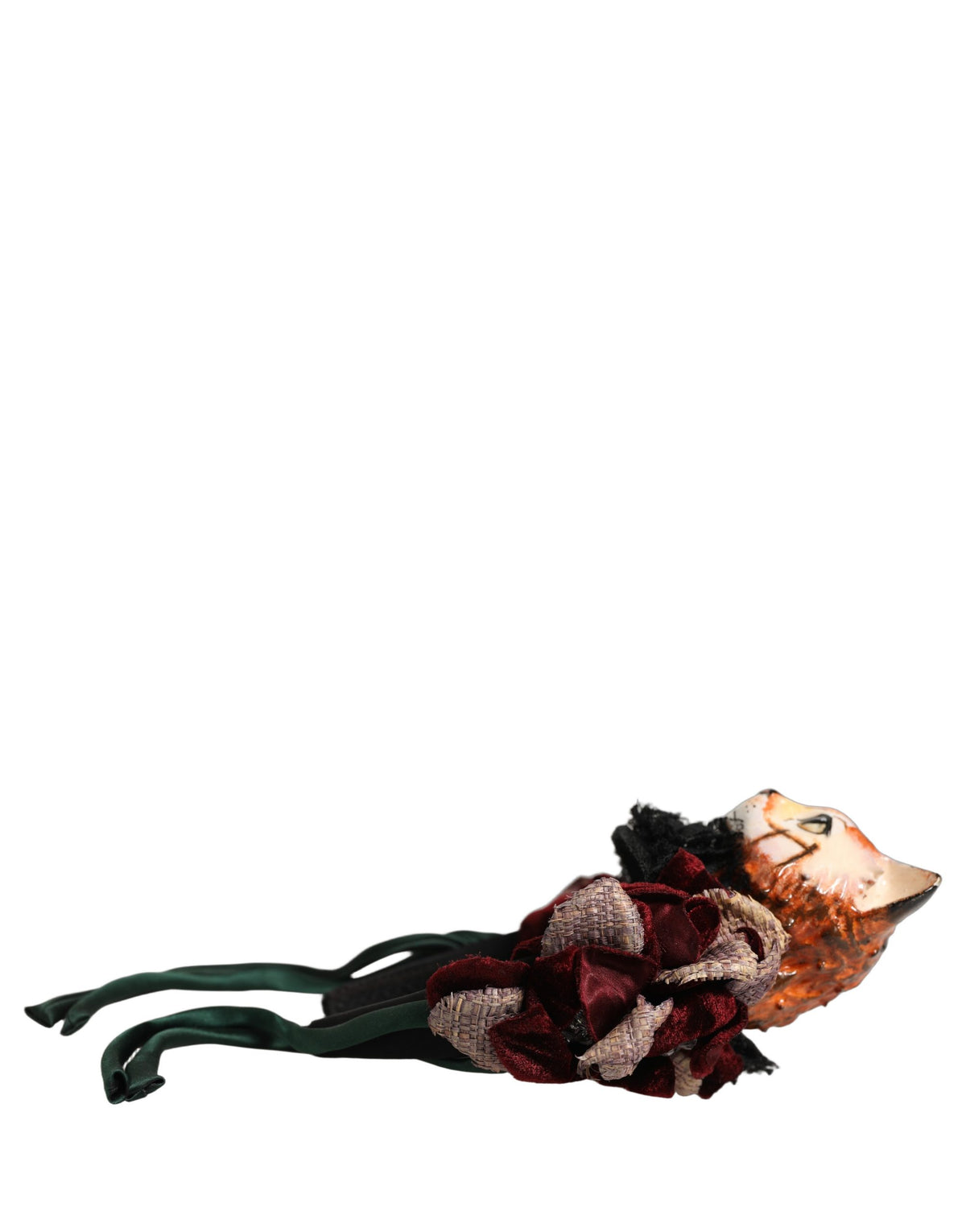 Dolce & Gabbana Samt-Haarreif aus Seide mit mehrfarbiger Bengalkatze