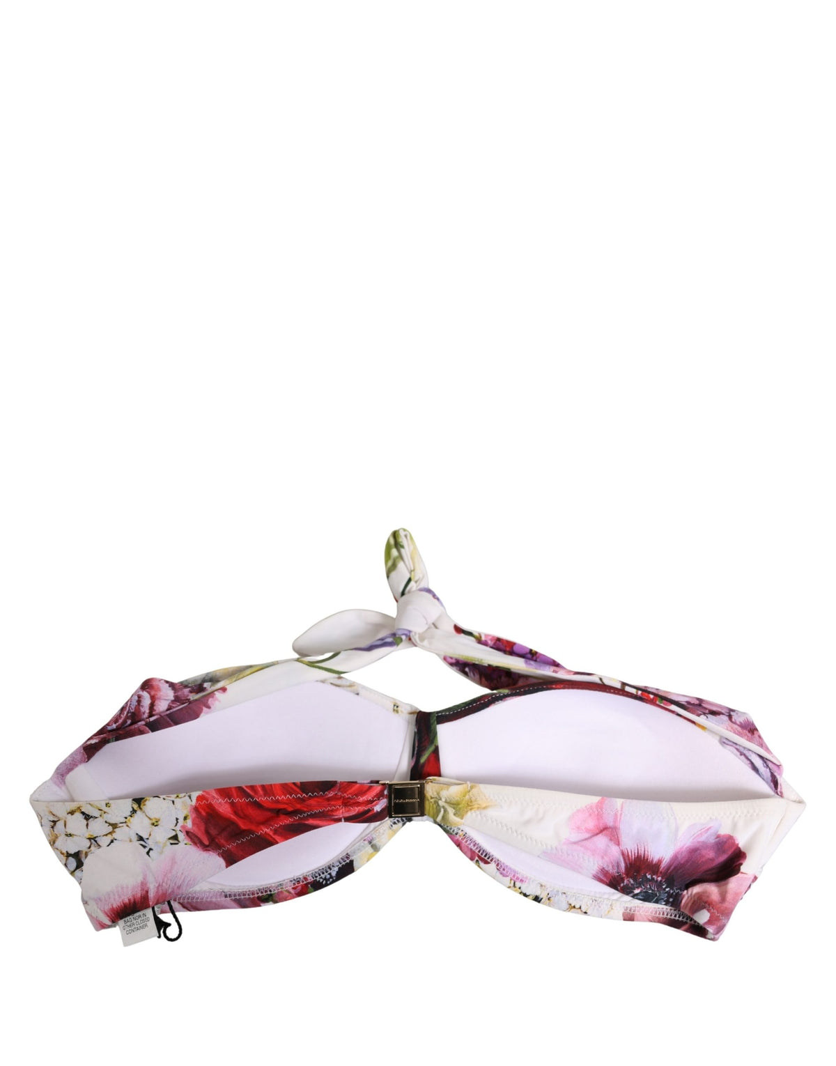 Dolce & Gabbana Bikinioberteil aus Nylon mit weißem Blumenmuster