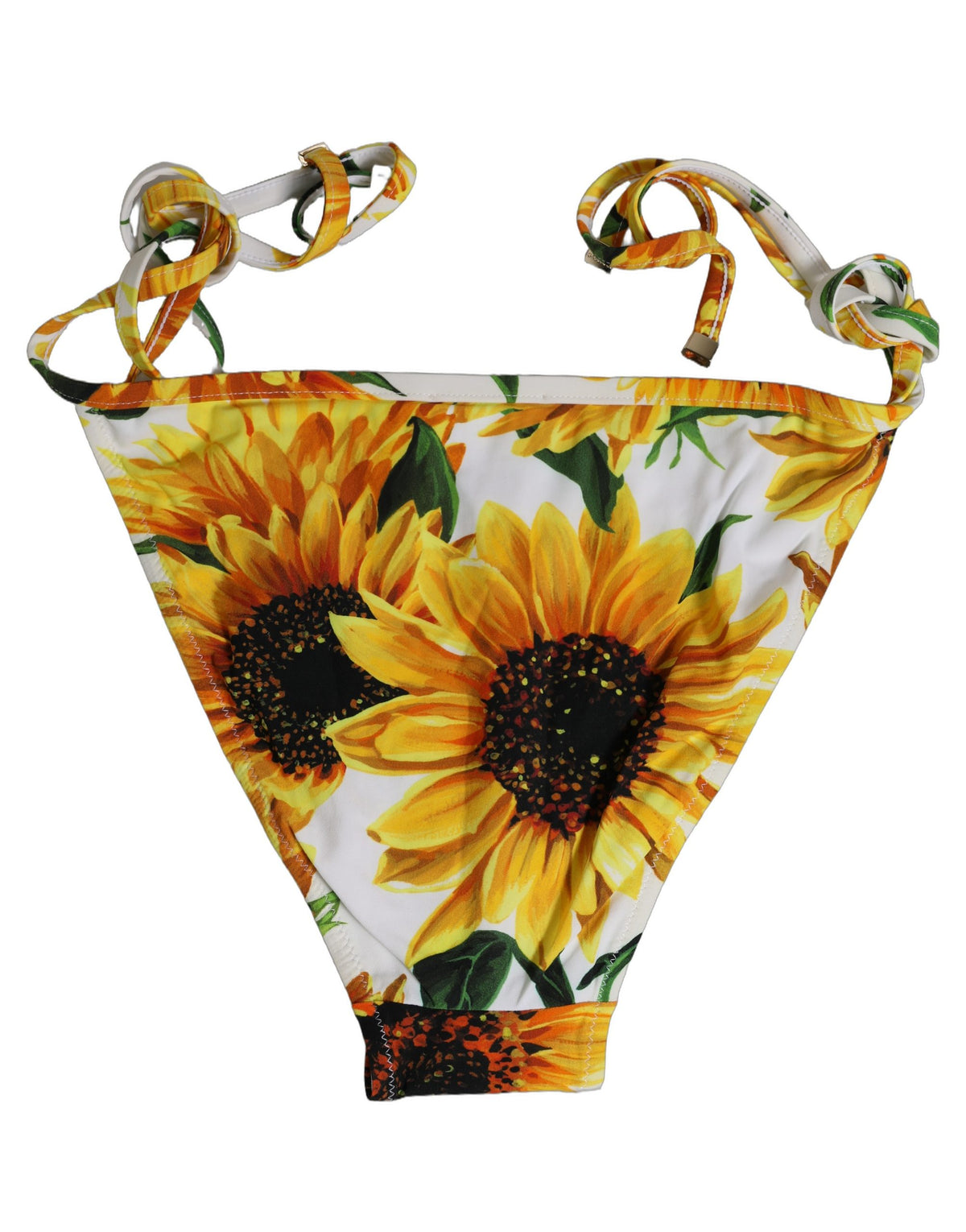 Dolce & Gabbana Bikinihose weiß Sonnenblumen-Nylon Bademode