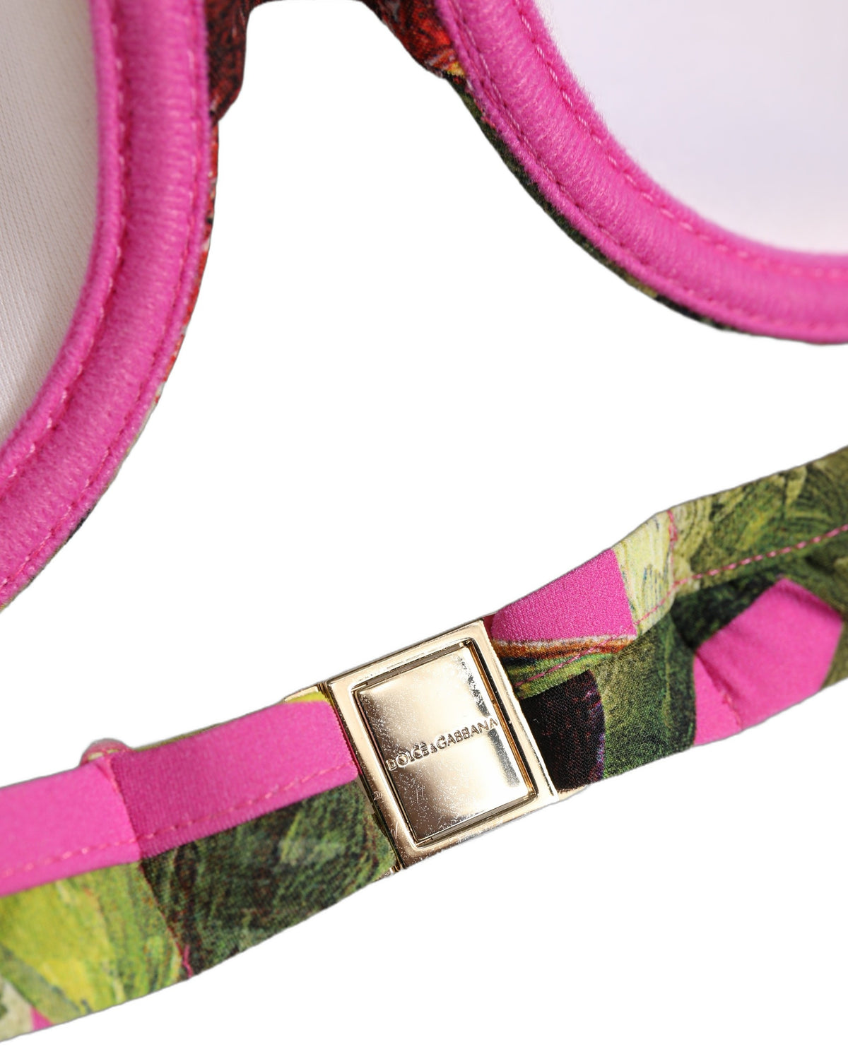 Dolce & Gabbana Fuchsiafarbenes Bikinioberteil mit Feigenprint