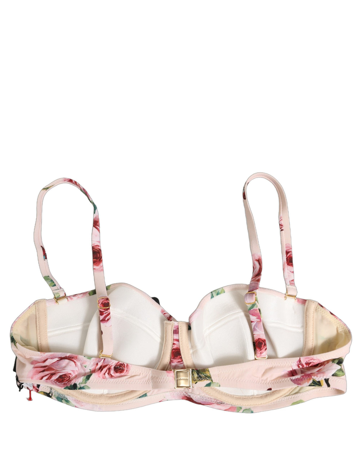 Dolce & Gabbana Bikini-Oberteil mit rosafarbenem Blumenmuster und Bügel