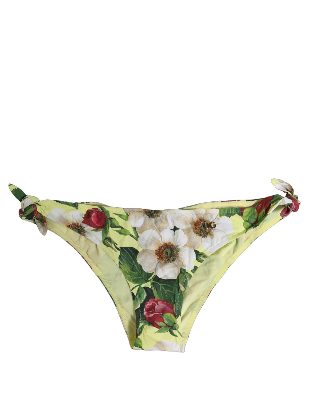 Dolce & Gabbana Bikinislip aus Nylon mit gelbem Blumenmuster